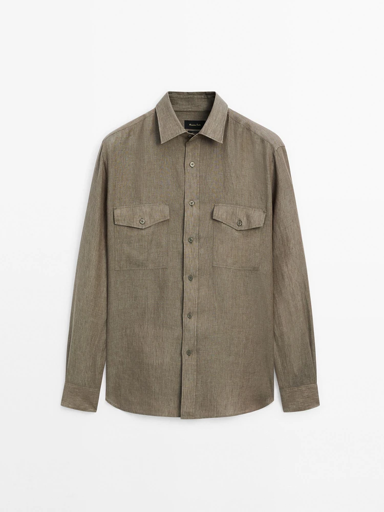 Chemise avec poches 100 % lin