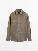 Chemise avec poches 100 % lin