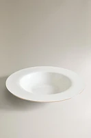 ASSIETTE CREUSE PORCELAINE BONE CHINA BORD