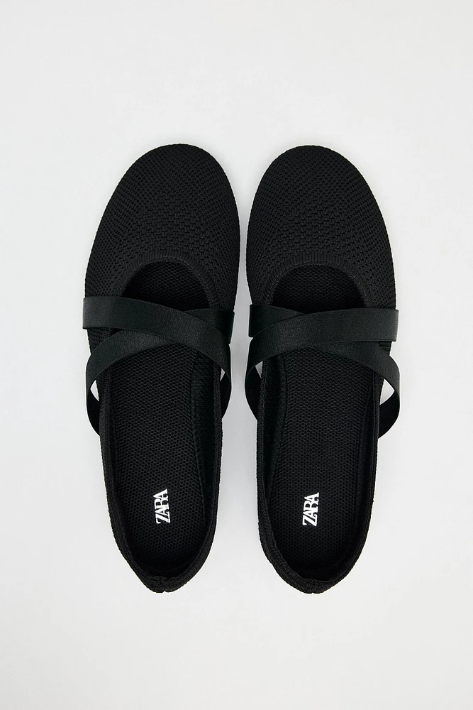 CROSSOVER FABRIC BALLET FLATS