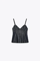 DENIM GODET TOP