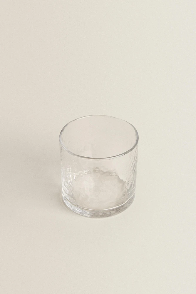 VERRE EN VERRE RECYCLABLE MARTELÉ