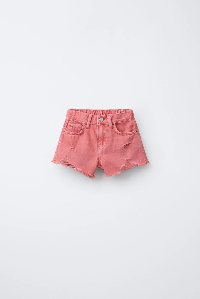 RIPPED DENIM SHORTS