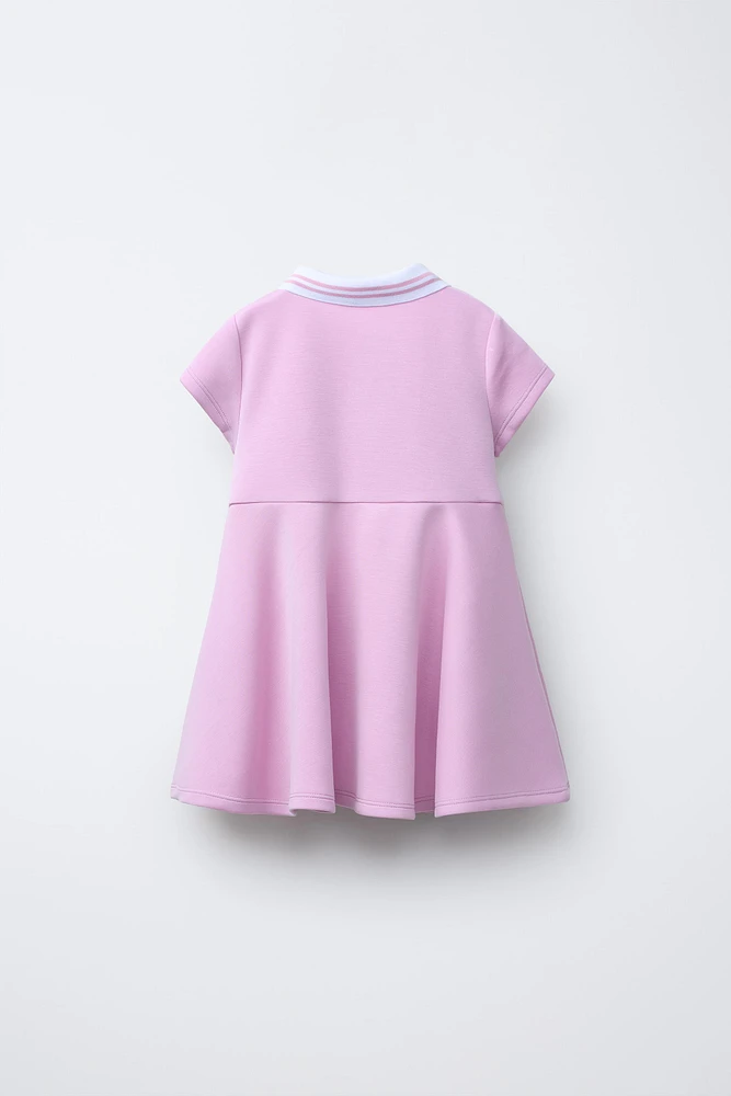 CONTRAST COLLAR TECHNICAL DRESS