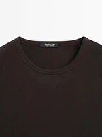 Cropped T-shirt with eyelets