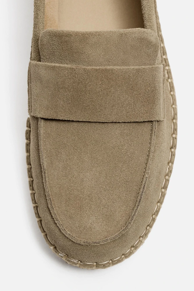 LEATHER MOCCASIN ESPADRILLES