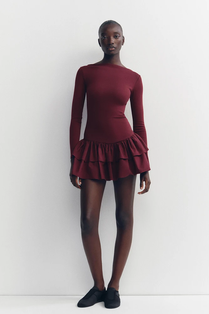 SHORT RUFFLED DRESS