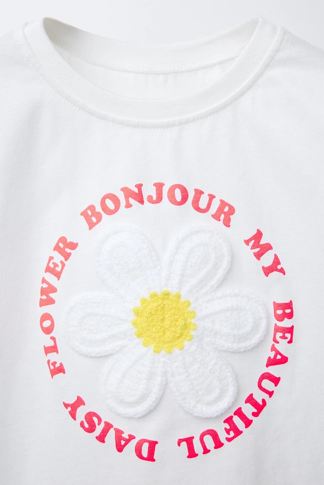 RUFFLED PATCH T-SHIRT