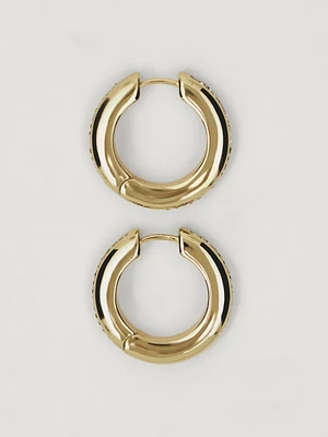 Rhinestone hoop earrings
