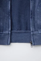 WASHED-EFFECT ZIP SWEATSHIRT