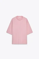 WASHED EFFECT INTERLOCK T-SHIRT