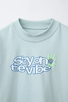 RAISED TEXT T-SHIRT