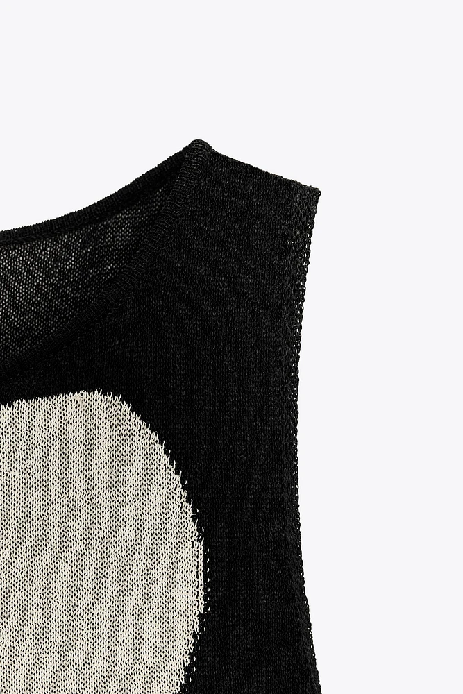 DOTTED KNIT MAXI DRESS