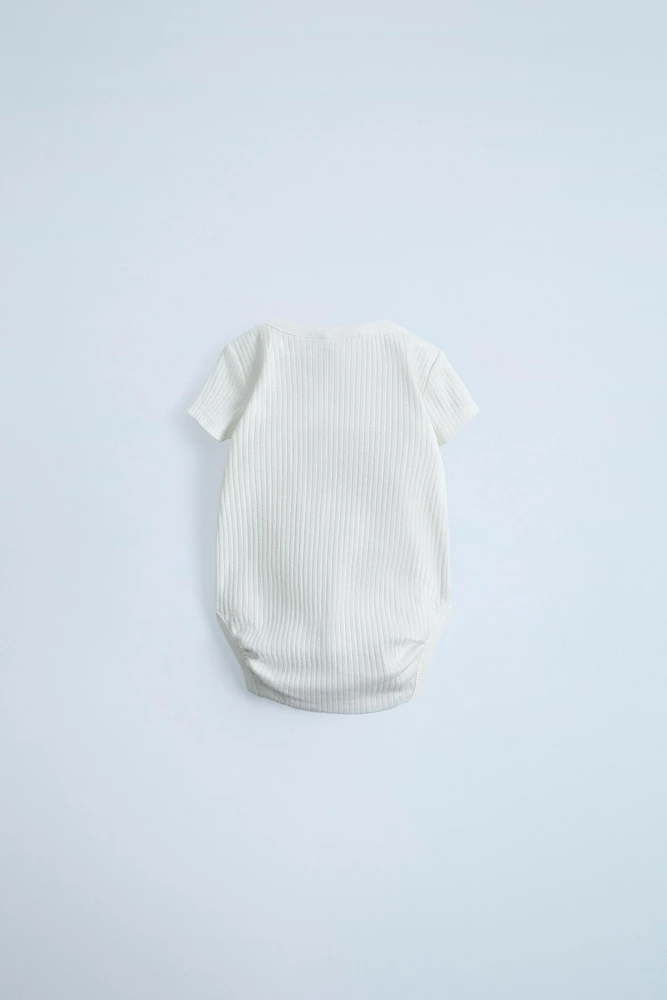 THREE-PACK OF BASIC SHORT SLEEVE KIMONO COLLAR BODYSUITS