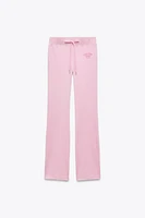 PANTALON EN VELOURS AVEC INSCRIPTION