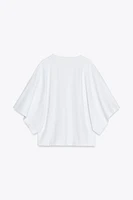 WASHED CAPE SLEEVE T-SHIRT