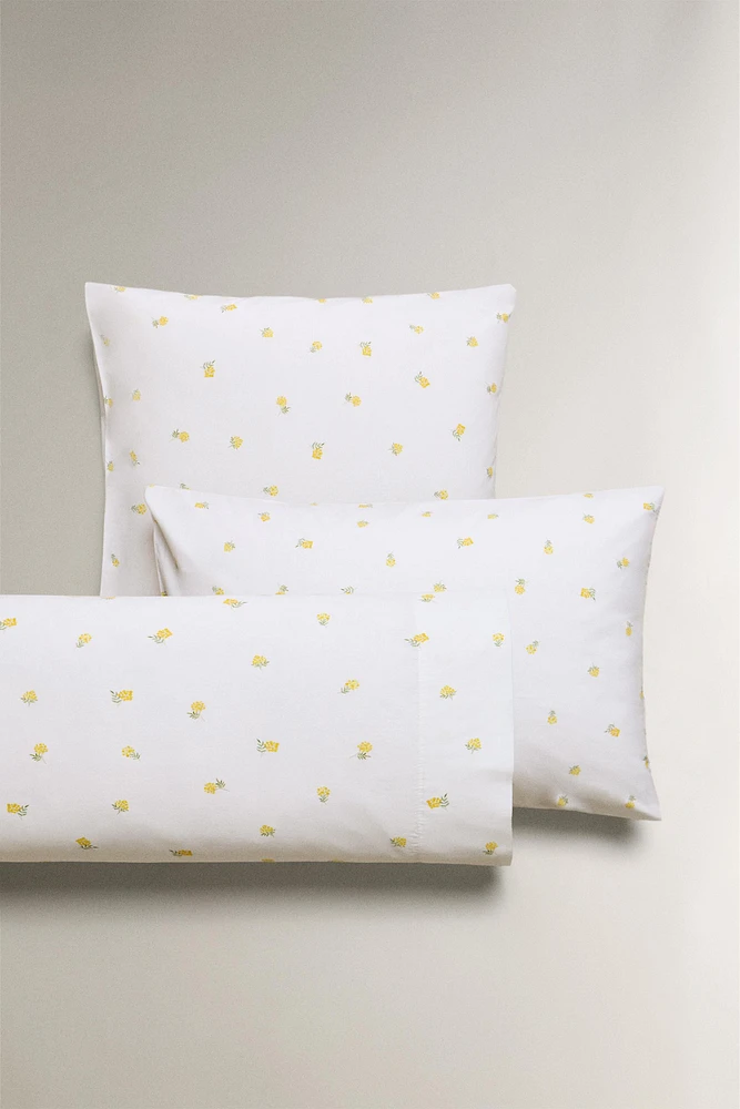 MIMOSA PRINT COTTON PILLOWCASE