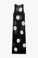 DOTTED KNIT MAXI DRESS