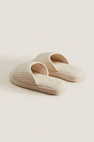 CHAUSSONS FLATFORM TISSU BOUCLÉ