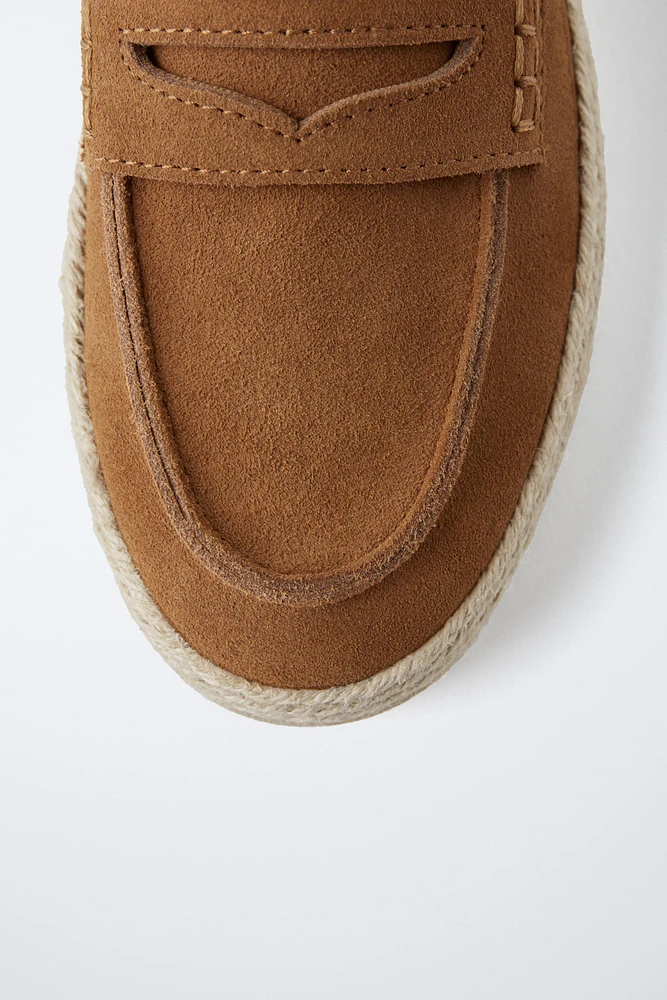 SPLIT LEATHER SPORT LOAFERS