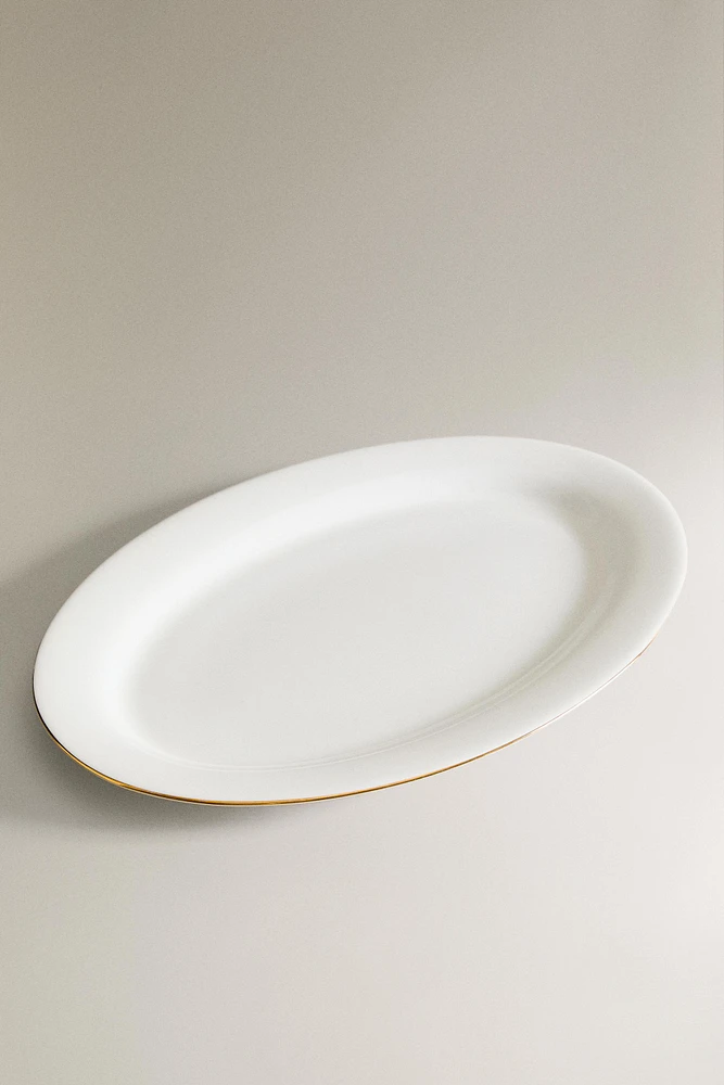 PLAT OVALE PORCELAINE BONE CHINA BORD