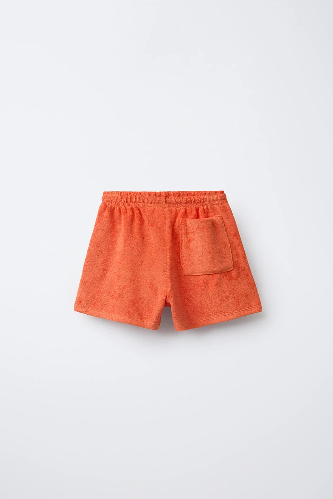 TOWELING SHORTS WITH SIDE STRIPES