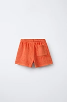 TOWELING SHORTS WITH SIDE STRIPES