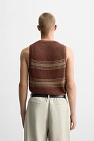 LINEN VISCOSE KNIT TANK TOP