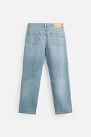 JEAN STRAIGHT FIT ÉCLABOUSSURES DE PEINTURE