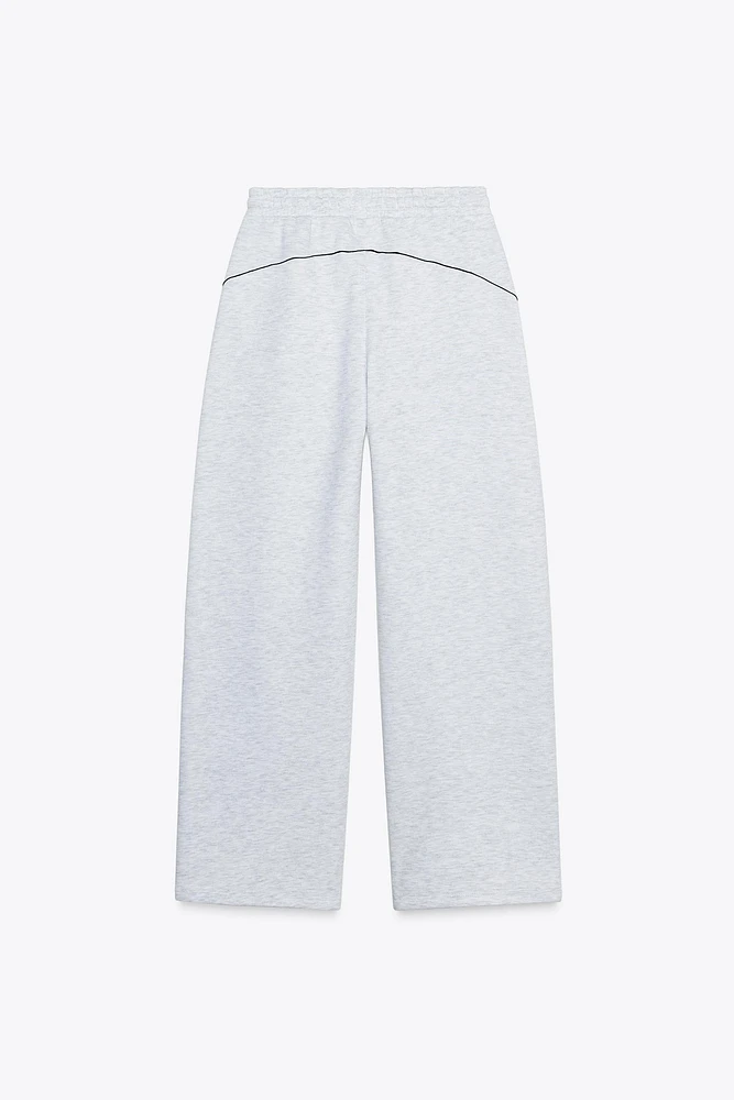 PIPED TRIM TEXT PANTS