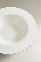 ASSIETTE CREUSE PORCELAINE BONE CHINA BORD