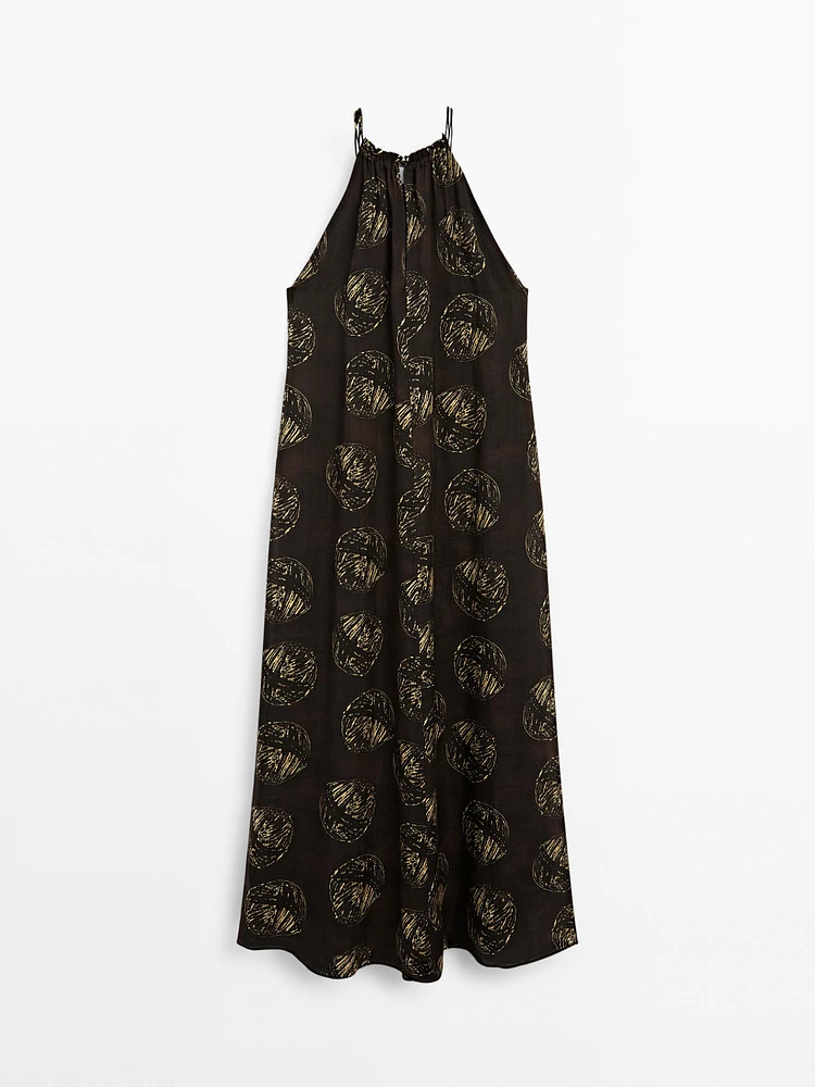 Robe longue imprimée ramie