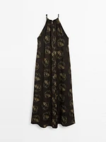 Robe longue imprimée ramie