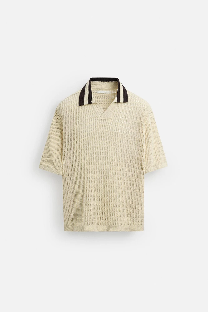 OPEN STRUCTURED POLO SHIRT