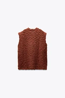 OVERSIZED TEXTURED KNIT VEST