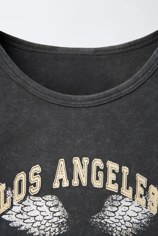 T-SHIRT À EFFET DÉLAVÉ IMPRIMÉ