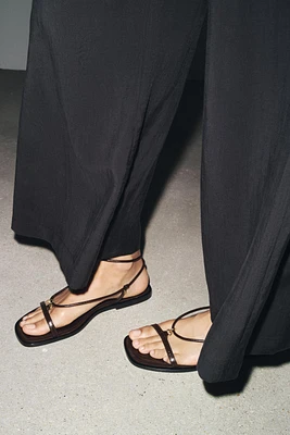 LEATHER THIN STRAP SANDALS