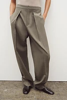WOOL BLEND PLEATED PANTS ZW COLLECTION
