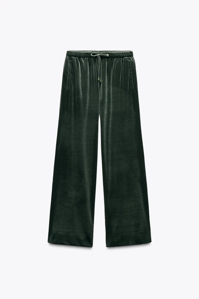PANTALON WIDE LEG EN VELOURS