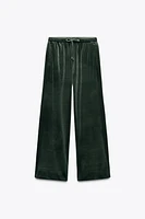PANTALON WIDE LEG EN VELOURS