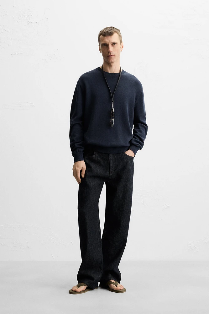 COTTON - LINEN BLEND SWEATER