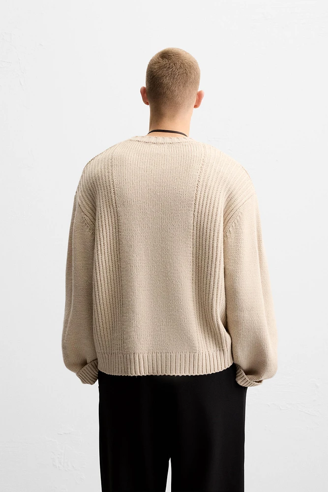 COMBINED TEXTURES SWEATER
