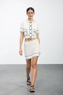 MINI TOPSTITCHED SKIRT