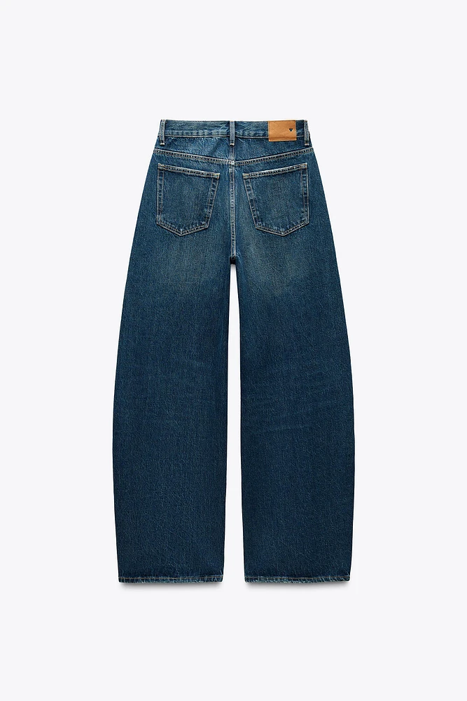 TRF MID-RISE CROSSED WAIST BAGGY JEANS