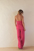TEXTURED FLOWY PANTS