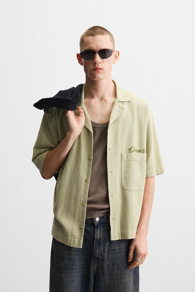 STRUCTURED EMBROIDERED SHIRT