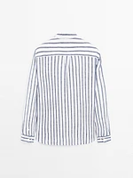 Chemise lin regular à rayures