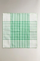 SET OF CHECK DYED COTTON NAPKINS