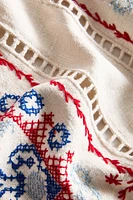 NAPPE COTON LIN BRODERIES POINT DE CROIX