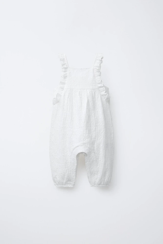 SWISS EMBROIDERED LONG OVERALLS